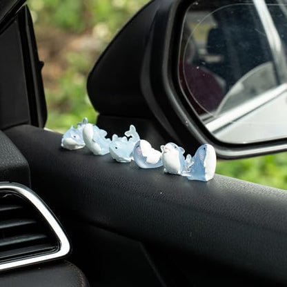Rislobx 6Pcs Luminous Shark Car Dashboard Decorations, Mini Shark