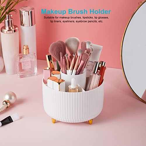Desk Pencil Pen Holder - 5 Slot 360 Degree Rotating Desk Pen Organizer