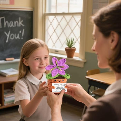 Crochet Purple Lily Thank You Gift – Handmade Appreciation Flower Doll
