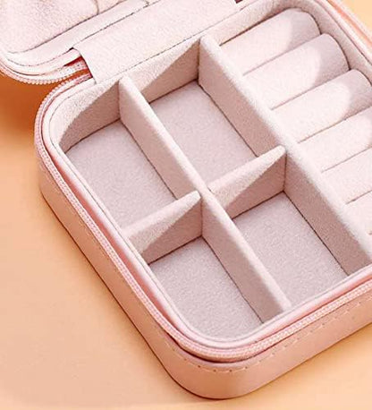 ASLIDECOR Small Travel Jewelry Case,Leather Travel Jewelry Box With
