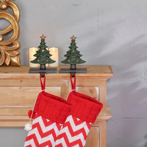 Christmas Stocking Hangers for Mantle Set 2, Metal Heavy Duty