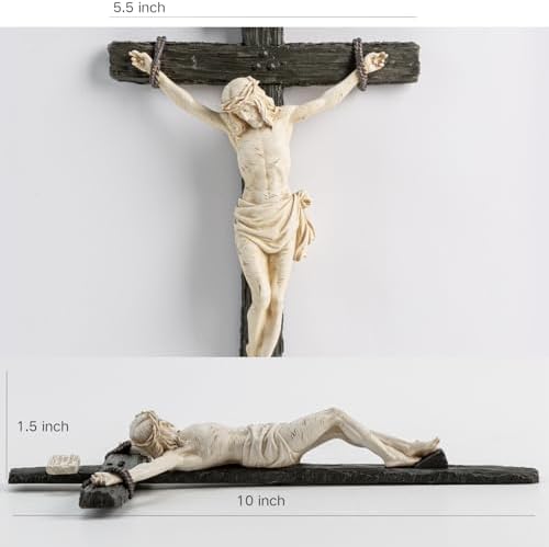 DevotedWalls 10" H Catholic Realistic Crucifix for Wall,Realistic