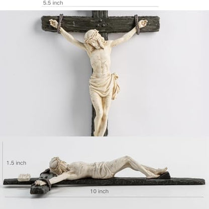 DevotedWalls 10" H Catholic Realistic Crucifix for Wall,Realistic