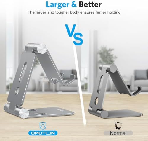 OMOTON Foldable Cell Phone Stand, C4 Portable Aluminum Phone Holder