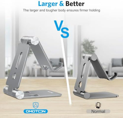 OMOTON Foldable Cell Phone Stand, C4 Portable Aluminum Phone Holder