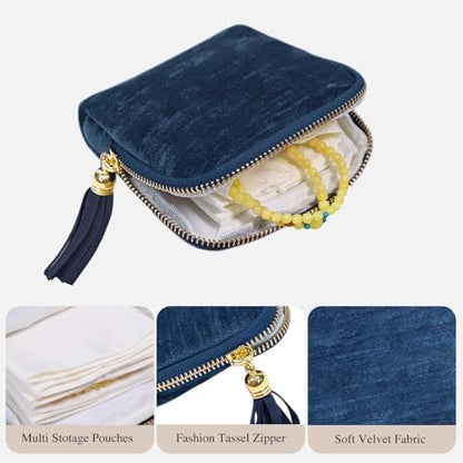 Stratalife Small Travel Jewelry Case, Velvet Storgae Pouch