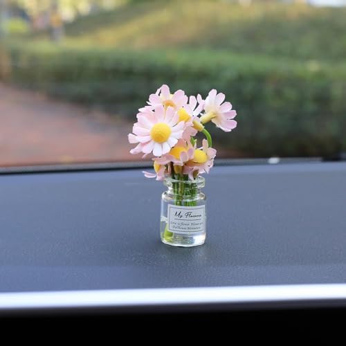 Daisy Flower Car Accessories for Women Interior Aesthetic, 3 Pcs Daisy