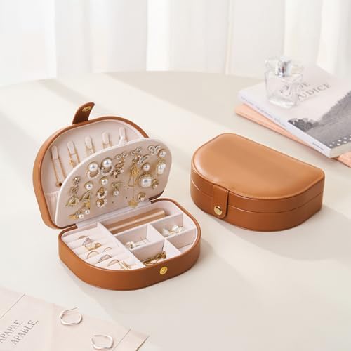 Small Travel Jewelry Box, Leather Waterproof Jewelry Case for Women