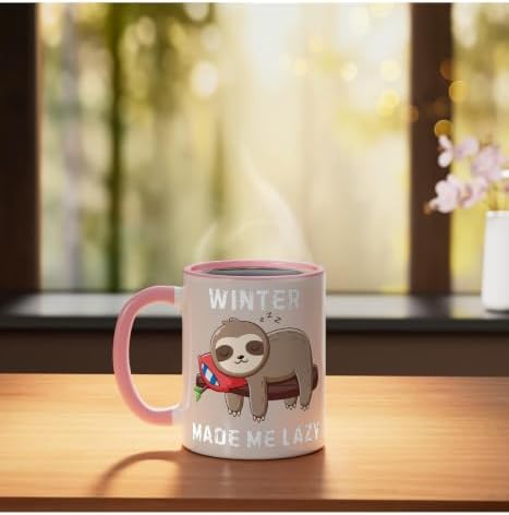 Winter Made Me Lazy Cute Sloth Funny Cozy Design Ceramic Mug