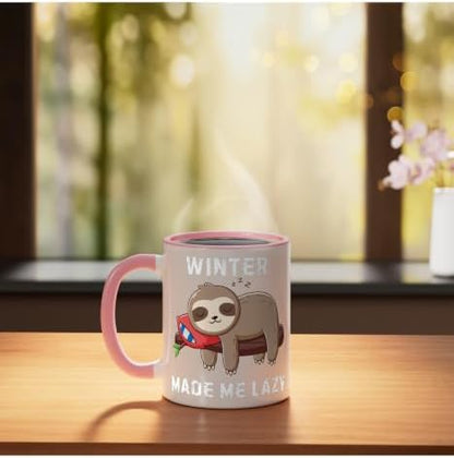 Winter Made Me Lazy Cute Sloth Funny Cozy Design Ceramic Mug