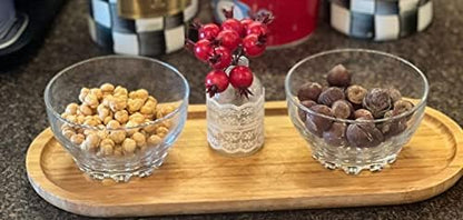 BOHEM'S Clear Glass Bowls Set for Kitchen, Small Serving Bowls for