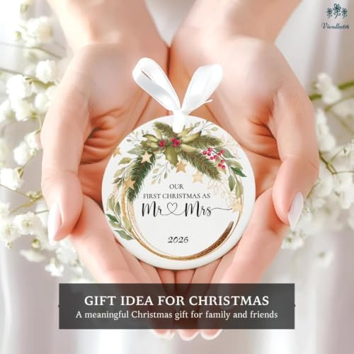 Wedding Gifts for Couple, Our First Christmas Married Ornament 2026