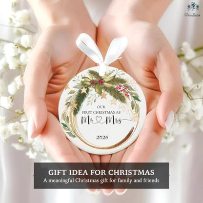 Wedding Gifts for Couple, Our First Christmas Married Ornament 2026