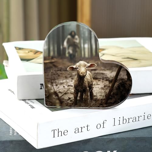 Christian Jesus and Lamb Decor,Spiritual Thank you Christian Gifts for