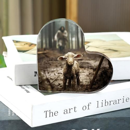 Christian Jesus and Lamb Decor,Spiritual Thank you Christian Gifts for