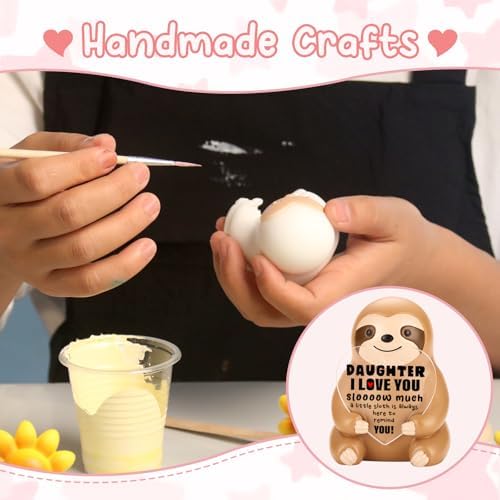 Funny Sloth Figurine Gift for Daughter, Motivation Sentimental Present