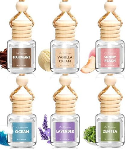 AROIC 6Pack Car Air Freshener, Hanging Essential Oil Air Freshener