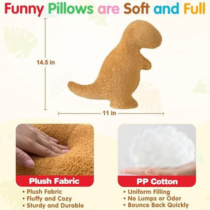 Dino Nugget Pillow Plush, Dinosaur Chicken Plush Nuggets Pillow Funny