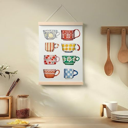 Cz tulip Colorful Ceramic Cups Wall Art Decor,Vintage Coffee Cup