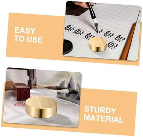 Lurrose 2PCS Brass Paperweights for Desk Home Decor Elegant