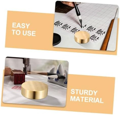Lurrose 2PCS Brass Paperweights for Desk Home Decor Elegant