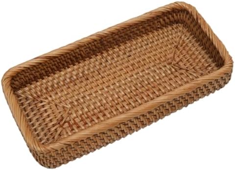 Small Rattan Key Tray for Entryway Table (10"x5.1"x1.8")