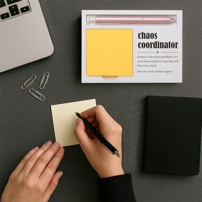 Chaos Coordinator Sticky Note Holder for Desk, Funny Office Gift for