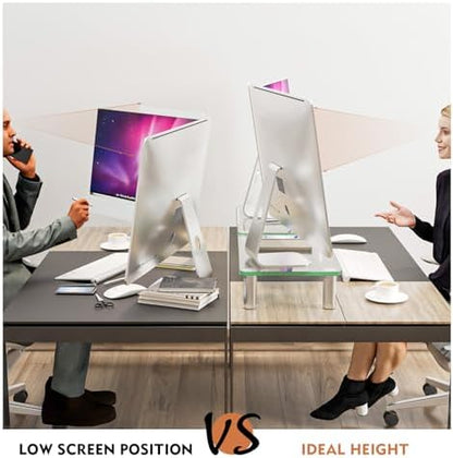 Hemudu 2 Pack Computer Monitor Riser with Height Adjustable Multi
