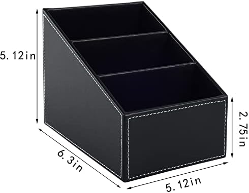 Fashionable PU Leather TV Remote Control Holder with 3 Compartments