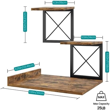 ELITEROO Desk Shelf Organizer, Wood Desktop Organizer Small Bookshelf
