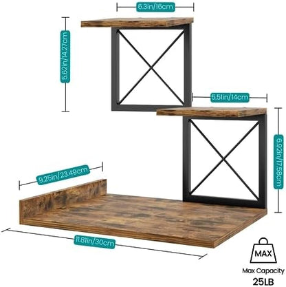 ELITEROO Desk Shelf Organizer, Wood Desktop Organizer Small Bookshelf