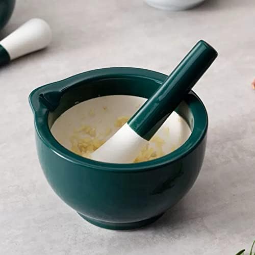 Mortar and Pestle Set Porcelain Mortar and Pestle Set, Dark Green
