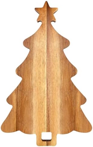 Wooden Christmas Kitchen Decor Acacia Wood Tree Cutting Charcuterie