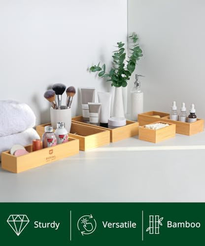 ROYAL CRAFT WOOD 5-Piece Bamboo Drawer Organizer Set – Multi-Use