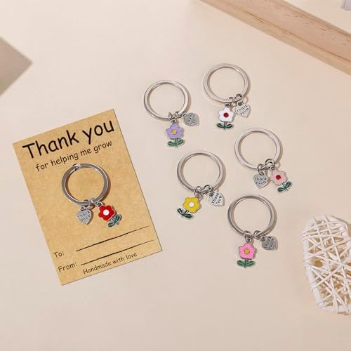 6Pcs Teacher Appreciation Keychains Gifts In Bulk, Daycare End of Year