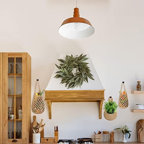9 Pcs Jute Fruit Hanging Baskets for Kitchen, Boho Woven Wall Baskets