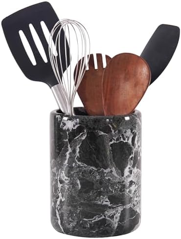 Radicaln Marble Utensil Holder Kitchen Counter, 6.5 Inch Spoon Crock
