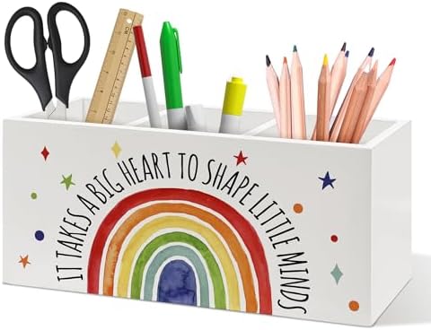 Boho Rainbow Teacher Pen Holder, Teacher Appreciation Gifts Office Pen