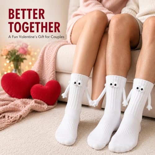 Smilelife 2 Pairs Magnetic Holding Hands Socks - Funny Gifts for Women