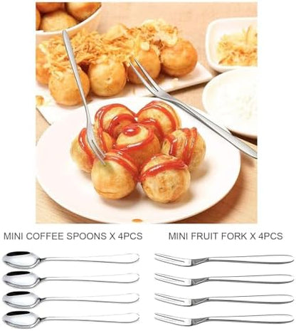 Linwnil Mini Cheese Knife Set with wood Handle - Stainless Steel