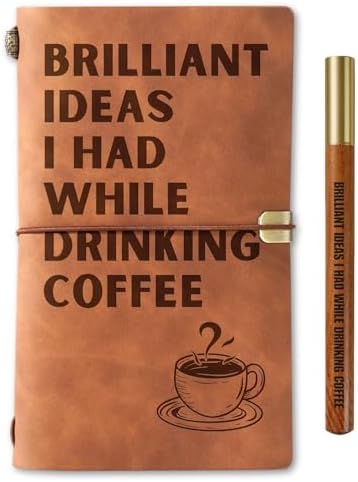 InnoBeta Coffee gifts Leather Journal Notebook with Pen, for Coffee