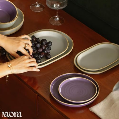 Mora Ceramic Decorative Tray - 10.6in Dish for Jewelry, Soap