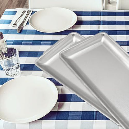 3Pcs 304 Stainless Steel Food Serving Tray, 12.6" Rectangular Serving