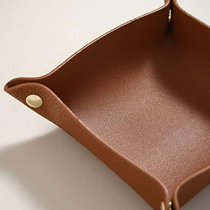 OLETHA Foldable Valet Tray, Travel Essentials for Women, Brown