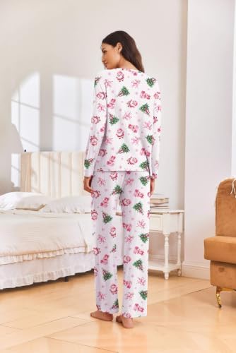 Ekouaer Pajama Set Womens Soft Pjs 2 Piece Long Sleeve Lounge Sets