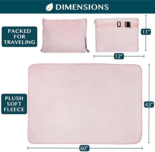 PAVILIA Travel Blanket Pillow, Soft Airplane Blanket 2-in-1 Combo Set