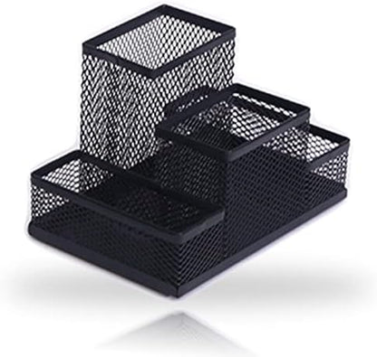 Desk Organizer Desktop Mesh Pen Pencil Holder Caddy with 4