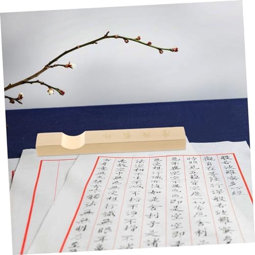 Xmas Brass Chinese Calligraphy Paperweight for Desk Decoration, Golden