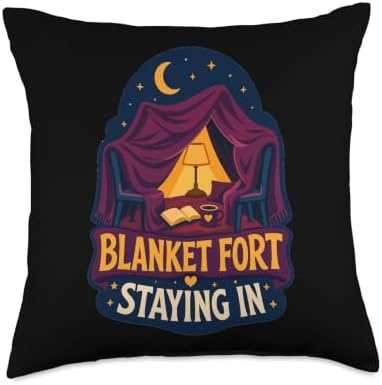 Blanket Fort Introvert Homebody Stay in Cozy Gift Throw Pillow