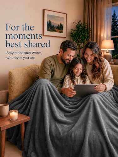 Utopia Bedding Ultra Soft Fleece Bed Blanket Throw Size Grey